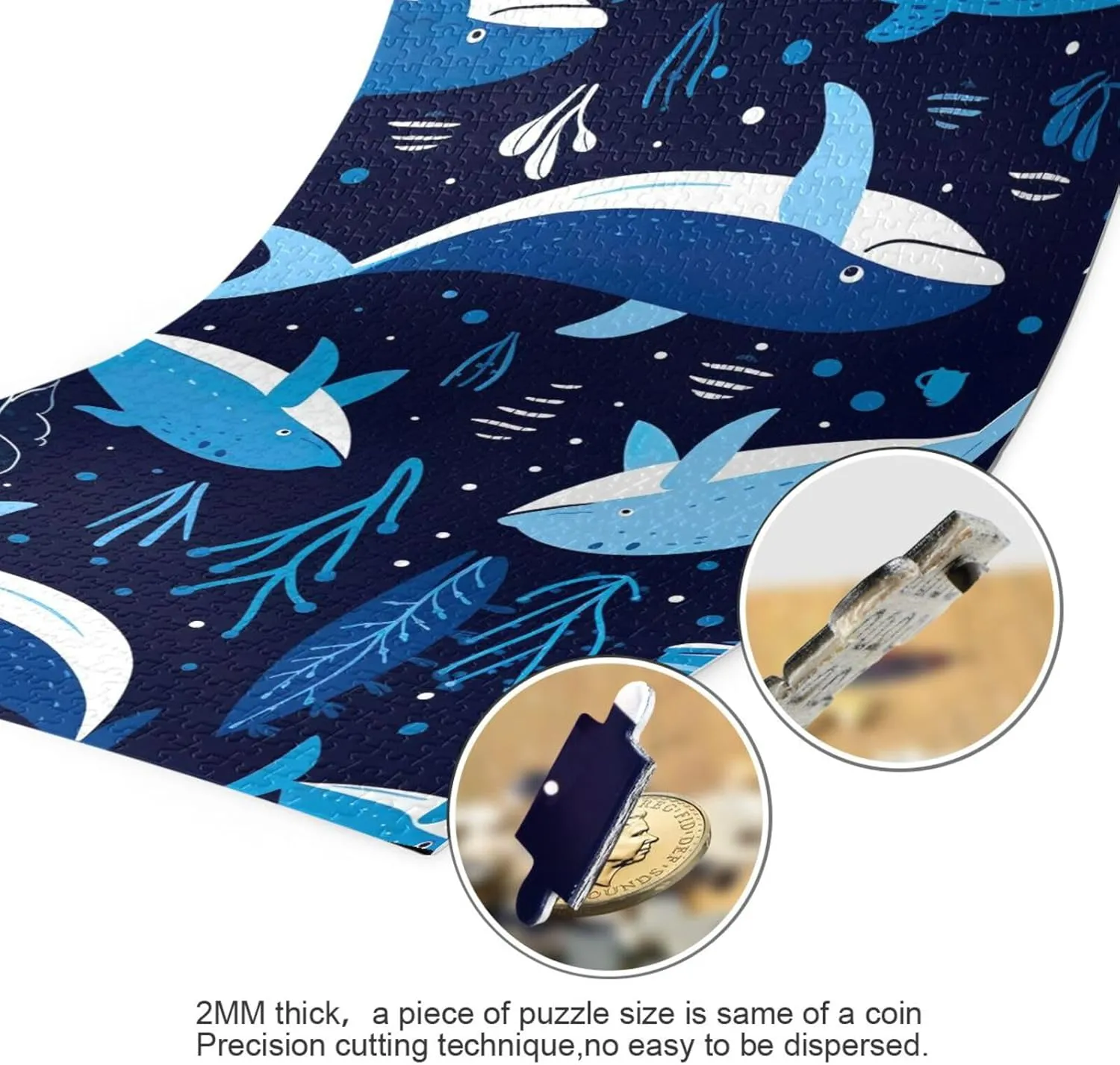Puzzles for Adults 500 Piece Cute Whale Fish Jigsaw Puzzles Kids Toy Game Gift 202A2627