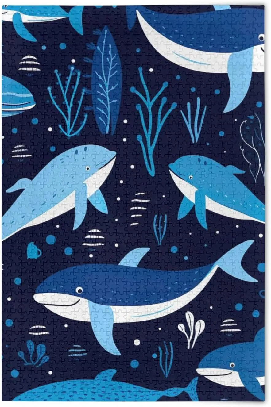 Puzzles for Adults 500 Piece Cute Whale Fish Jigsaw Puzzles Kids Toy Game Gift 202A2627