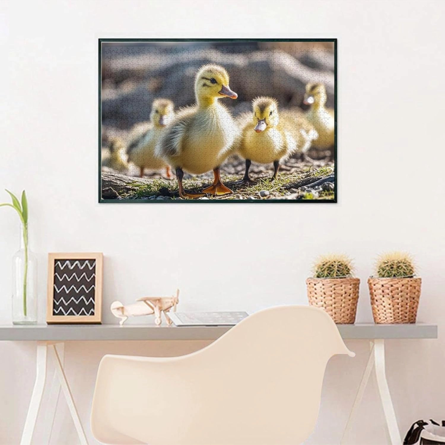 Puzzles 1000 Pieces (29.5" X 19.7") Personalized Jigsaw Puzzles Cute Baby Ducks Puzzle Challenging Photo Puzzle with Storage Bag Picture Puzzle for Adults Family