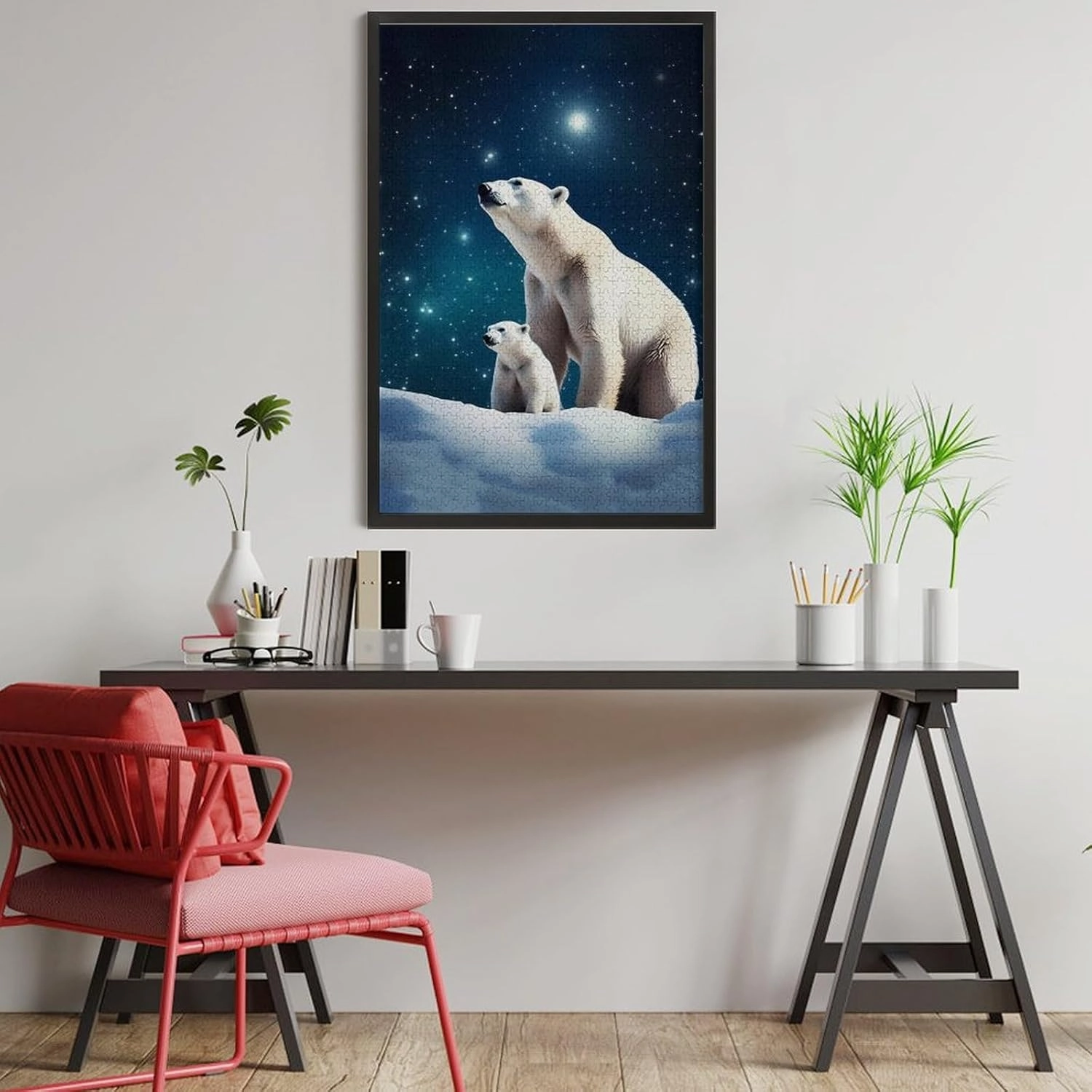 Puzzles for Adults 1000 Pieces - Cute Polar Bears Wild Animal Puzzle Challenging Educational Toys Gifts for Home Decor Family Activities