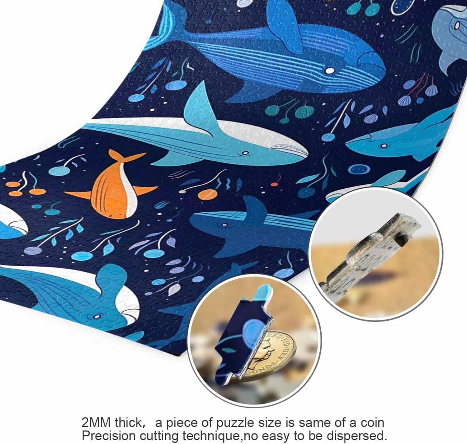 Puzzles for Adults 500 Piece Cute Whale Fish Jigsaw Puzzles Kids Toy Game Gift 202A2629