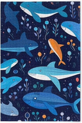 Puzzles for Adults 500 Piece Cute Whale Fish Jigsaw Puzzles Kids Toy Game Gift 202A2629