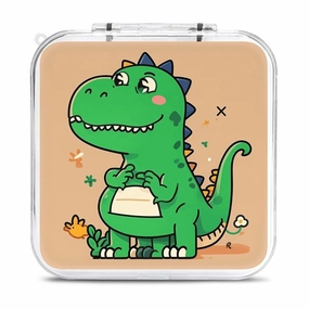 QMNBTES Cartoon Dinosaur Switch Game Case Switch Game Holder Cartridge Case Storage 12 Games & 2 Micro Sd Card Slots, Travel Carry Cases, Portable Games Card Storage, Hard Shell, Buckle Closure