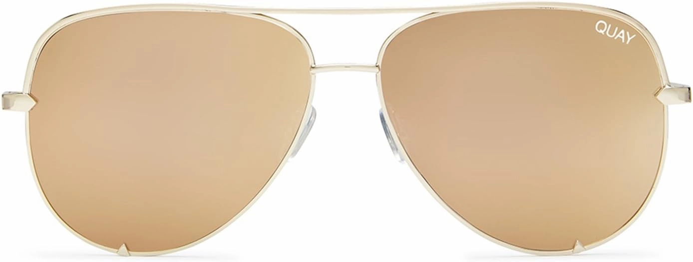 Quay Australia HIGH KEY MINI Men's and Women's Sunglasses Aviator Sunnies - Gold