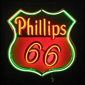 Queen Sense 16"x16" Phillips 66 Gasoline Neon Sign Light Lamp with HD Vivid Printing Tech Artwork A120P66GV3VVD