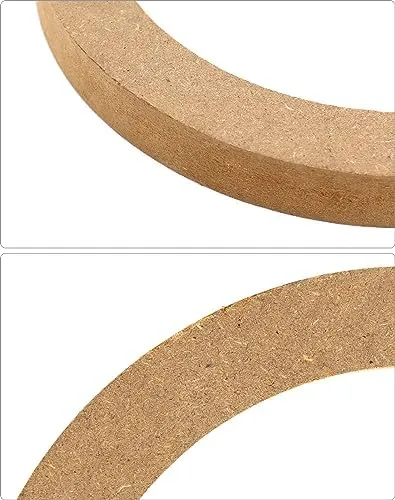 QWORK Wooden Speaker Spacer Rings, 8 Pcs 6.5" Car MDF Speaker Ring, MDF Tweeter Wood Rings for 6.5 Inch Speakers