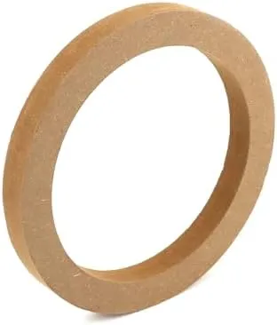 QWORK Wooden Speaker Spacer Rings, 8 Pcs 6.5" Car MDF Speaker Ring, MDF Tweeter Wood Rings for 6.5 Inch Speakers