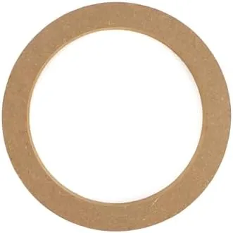 QWORK Wooden Speaker Spacer Rings, 8 Pcs 6.5" Car MDF Speaker Ring, MDF Tweeter Wood Rings for 6.5 Inch Speakers