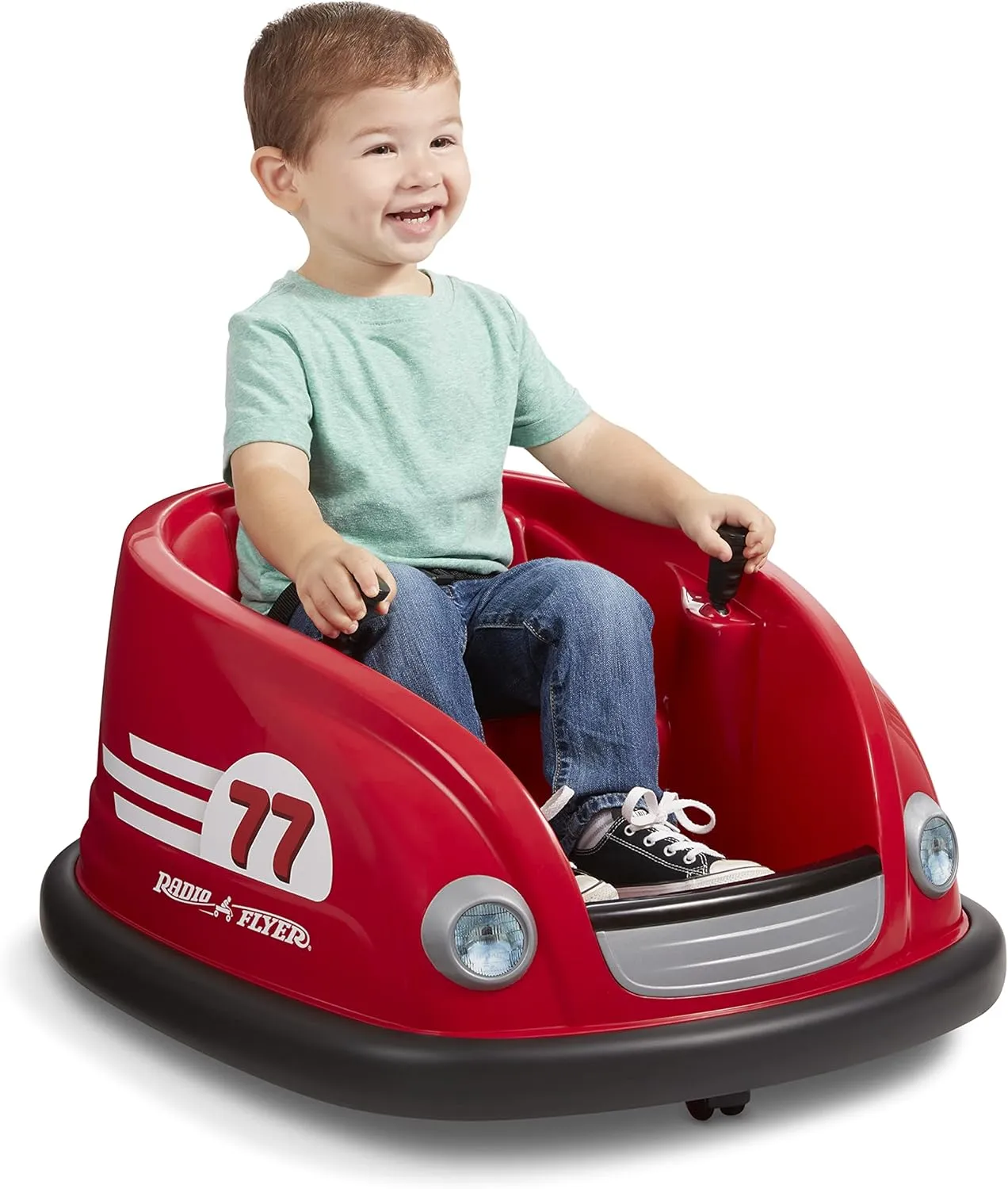Radio Flyer 6V Battery Powered Bumper Car, Electric Ride On with Remote, Toddler Ride On Toy for Ages 1.5  Years