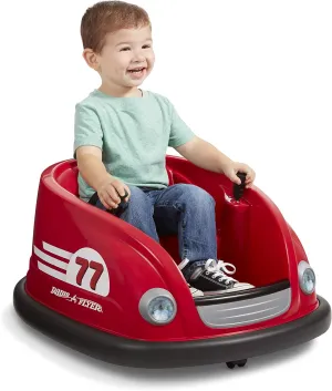 Radio Flyer 6V Battery Powered Bumper Car, Electric Ride On with Remote, Toddler Ride On Toy for Ages 1.5  Years