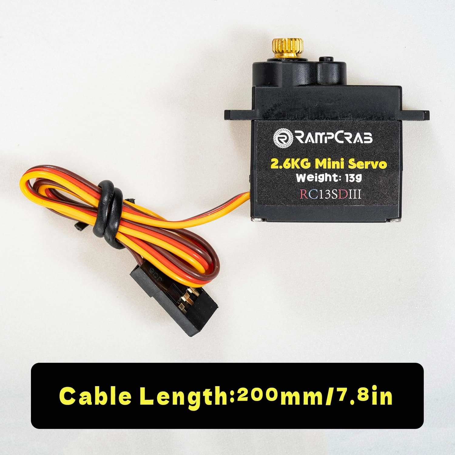 RampCrab Steering Servo with Servo Horn for AX24 SCX24 RC Car, Upgrade Parts for Axial SCX24, AX24, Red Horn, 2 Sets