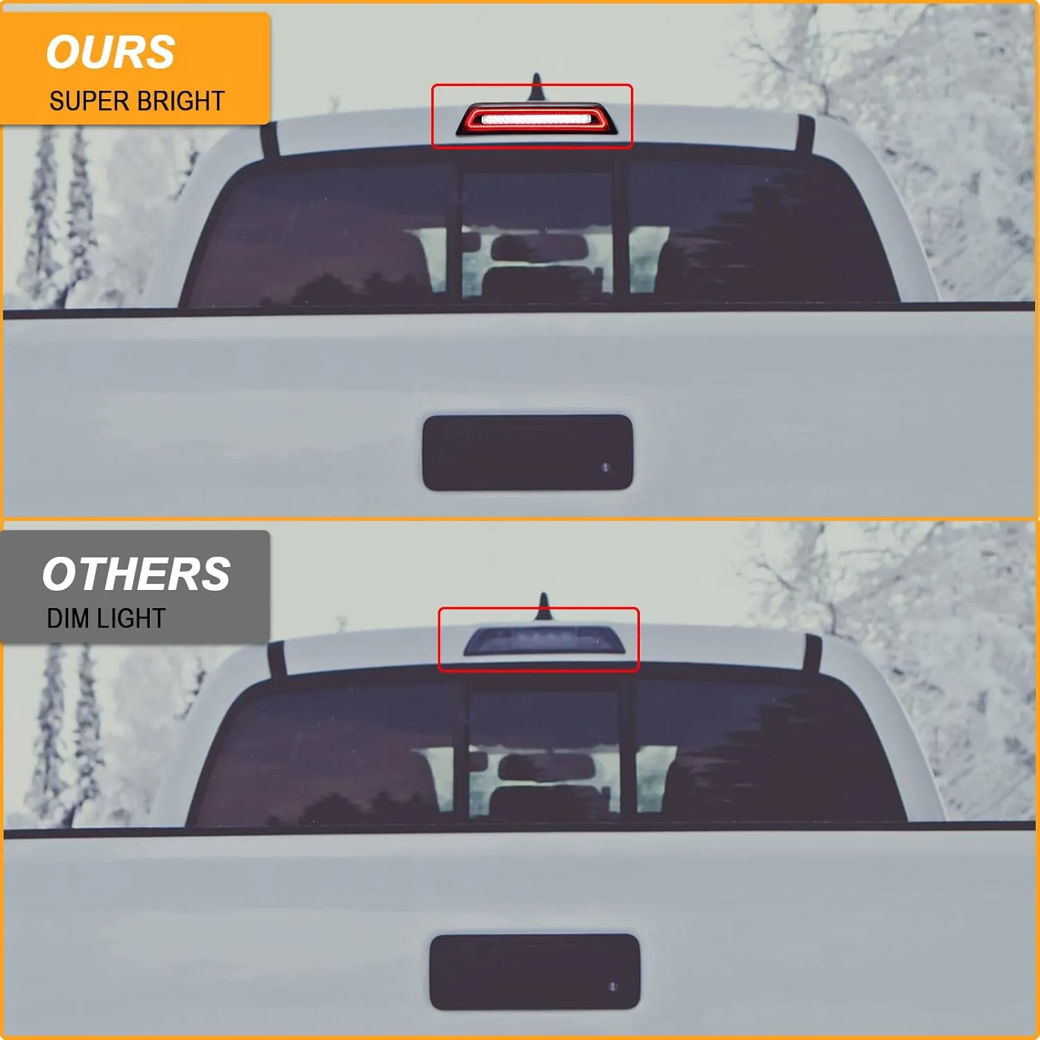 R&F Auto Smoked Lens Strobe LED 3rd Third Brake Light Replacement for Tacoma 2016-2023 Limited SR SR5 TRD Off-Road TRD Pro Sport Roof Cargo Lights Pickup High Mount Stop Lamp (For Double Cab ONLY)