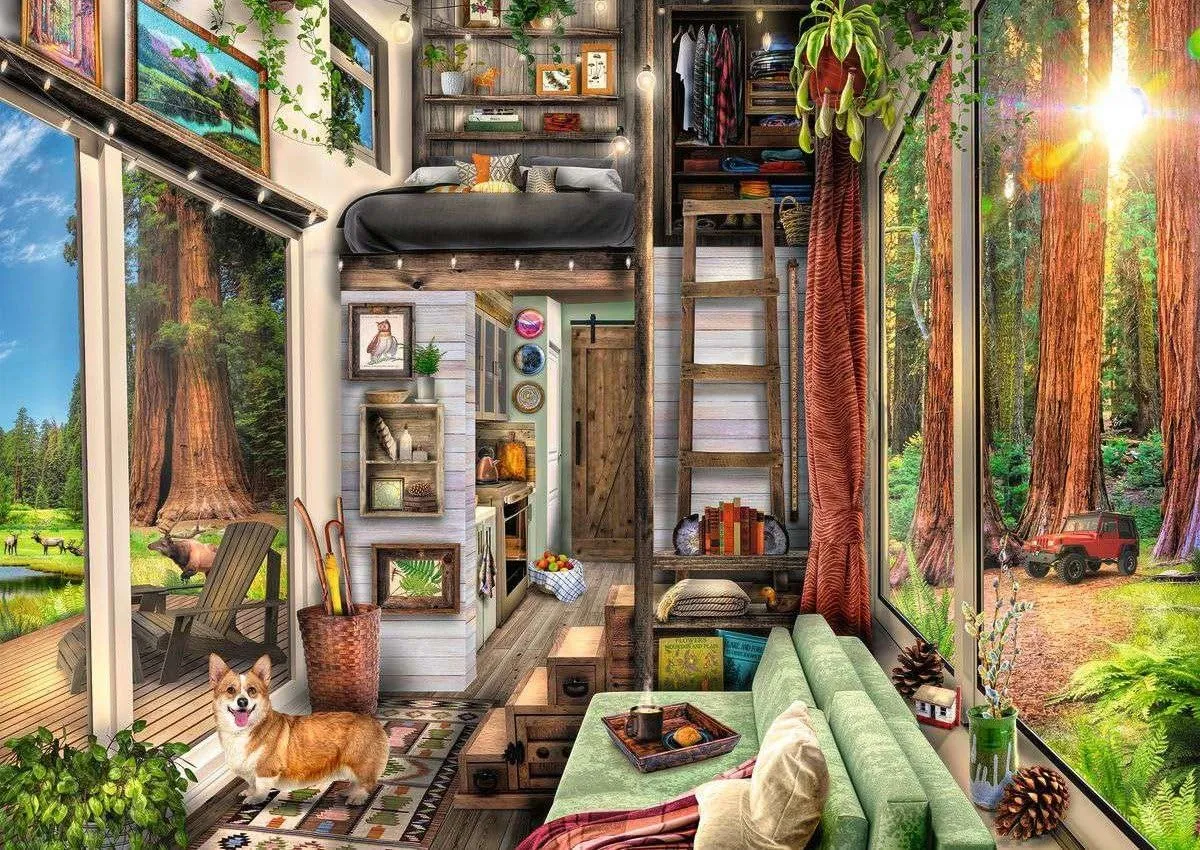 Ravensburger Redwood Forest Tiny House 1000 Piece Jigsaw Puzzle for Adults - 12000634 - Handcrafted Tooling, Made in Germany, Every Piece Fits Together Perfectly