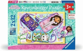 Ravensburger - Puzzle Gabby's Dollhouse, Collection 2 x 12, 2 Jigsaw Puzzles of 12 Pieces, Recommended Age 3  Years