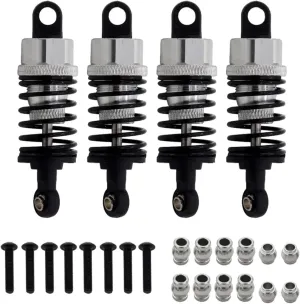 RC Car Accessories For Tamiya TT02 TT01 M05 For HPI For HSP For Kyosho For Redcat 1/10 RC On Road Drift For Racing Car Aluminium Alloy Oil Shock Absorber(Silver,4pcs)