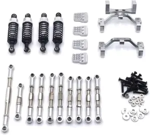 RC Car DIY Parts for WPL for HengLong for JJRC for FeiYu C14 C24 B14 B24 Metal Hydraulic Shock Absorber Tie Rod Servo Tie Rod Holder RC Car Upgrade Parts(Silver)