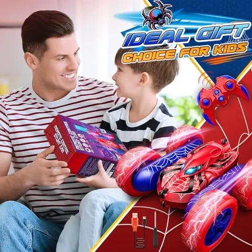 RC Cars Remote Control Car, Double Sided 360°Flip 4WD Rechargeable RC Drift Car,Toys for 3-12 Year Old Boys,Toys for Ages 5-7 Toys for Ages 8-13 Easter Basket Stuffers