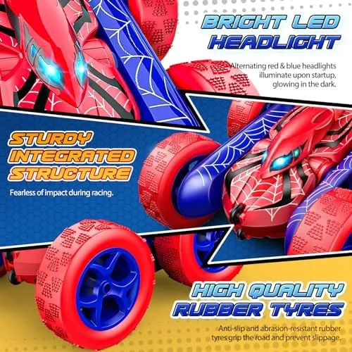 RC Cars Remote Control Car, Double Sided 360°Flip 4WD Rechargeable RC Drift Car,Toys for 3-12 Year Old Boys,Toys for Ages 5-7 Toys for Ages 8-13 Easter Basket Stuffers