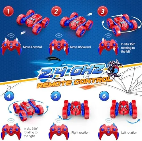 RC Cars Remote Control Car, Double Sided 360°Flip 4WD Rechargeable RC Drift Car,Toys for 3-12 Year Old Boys,Toys for Ages 5-7 Toys for Ages 8-13 Easter Basket Stuffers