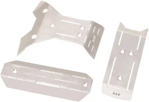 RC Chassis Armor Set for Traxxas Mini Maxx Stainless Steel Front Center Rear Chassis Armor Protection Plate Skid Plate Upgrade Parts