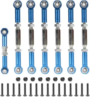 Rc Connecting Rod Tie Rod for Traxxas for Slash 4X4 1/10 Adjustable Metal Pull Rod Link Linkage 2WD Short Course Car Parts and Accessories Upgrades Replacement Use(Dark Blue)