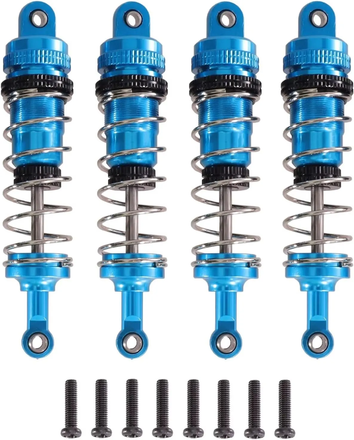 RC Repair Parts Compatible with WLtoys 144001 144002 144010 124019 124017 RC Car Metal Upgrade Parts Oil Type Shock Adjustable Absorber(Blue)