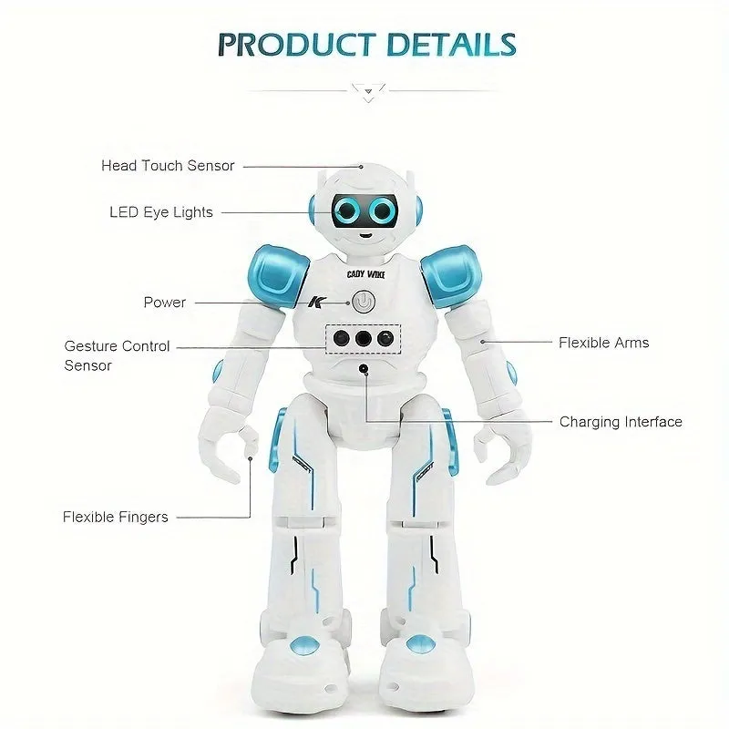 RC Robot Toys for Kids - Remote Control Gesture-Sensing, Programmable Dancing, Walking, Singing Intelligent Robot, Rechargeable, for 8  Years