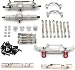 Rc Shock Absorber For Feiyu FY003-5A For WPL C14 C24 1/16 Metal Tie Rod Shock Absorber Tie Rod For Seat Nine Piece Set RC Car Parts And Accessories Replacement Use(Silver)
