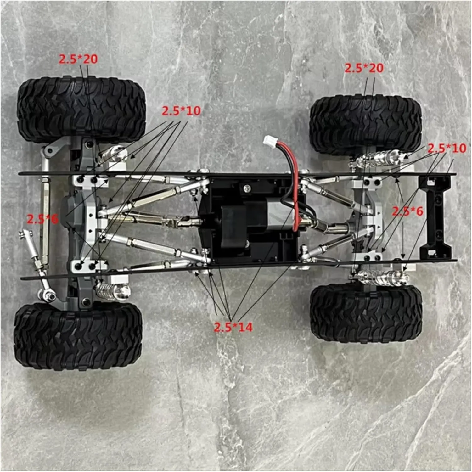 Rc Shock Absorber For Feiyu FY003-5A For WPL C14 C24 1/16 Metal Tie Rod Shock Absorber Tie Rod For Seat Nine Piece Set RC Car Parts And Accessories Replacement Use(Silver)