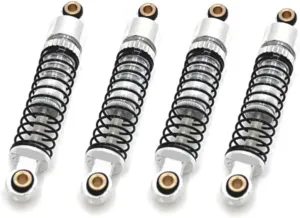 Rc Shock Absorber For FMS For FCX24 1/24 Metal Upgrade Adjustable Soft And Hard Hydraulic Shock Absorber RC Car Parts And Accessories Replacement And Use(Silver)
