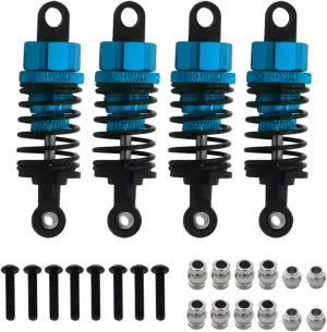 Rc Shock Absorber For HPI For HSP For Kyosho For Redcat For Tamiya For TT02 For TT01 M05 1/10 4pcs Aluminium Alloy Oil Shock Absorber RC Car Parts Replacement(Blue)