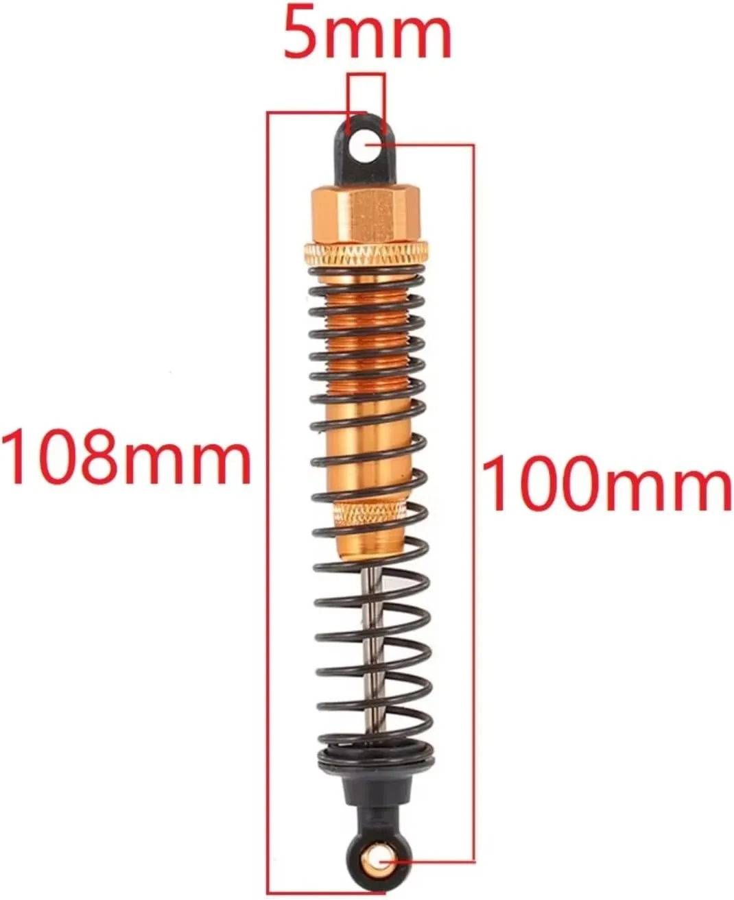 Rc Shock Absorber For HSP 108004 182004 1/10 4pcs 94111 94188 08001 08058 108mm Metal Shock Absorber Damper Rc Car Parts And Accessories Replacement And Use(Yellow)