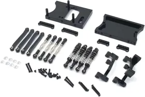 Rc Shock Absorber For MangNiu D90 D91 D96 For MN98 99S V1 Metal Steering Gear Bin Shock Absorber Kit Remote Control Car Parts And Accessories Replacement Use(Black)