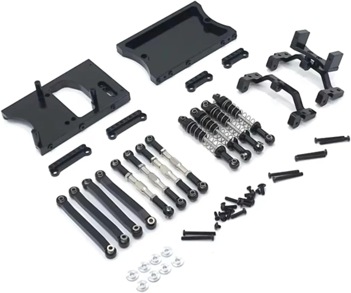 Rc Shock Absorber For MangNiu D90 D91 D96 For MN98 99S V1 Metal Steering Gear Bin Shock Absorber Kit Remote Control Car Parts And Accessories Replacement Use(Black)