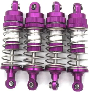 Rc Shock Absorber For Mjx 14301 13402 14303 1/14 Fittings Front And Rear Oil Pressure Shock Absorbers RC Remote Control Car Metal Upgrade Replacement And Use(Purple)