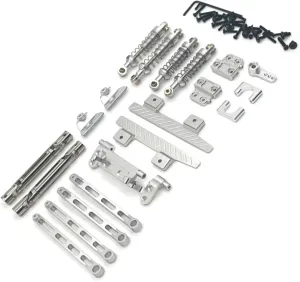 Rc Shock Absorber For MN For MN82 LC79 1/12 Metal Shock Absorber Transmission Shaft Front And Rear Suspension Rod Set RC Car Parts Accessories Replacement Use(Silver)