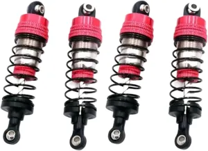 Rc Shock Absorber For SCY 16101 16102 4pcs Metal Shock Absorber Red Rc Car Off-road Vehicle Tracked Vehicle Parts And Accessories Upgrade Replacement Use