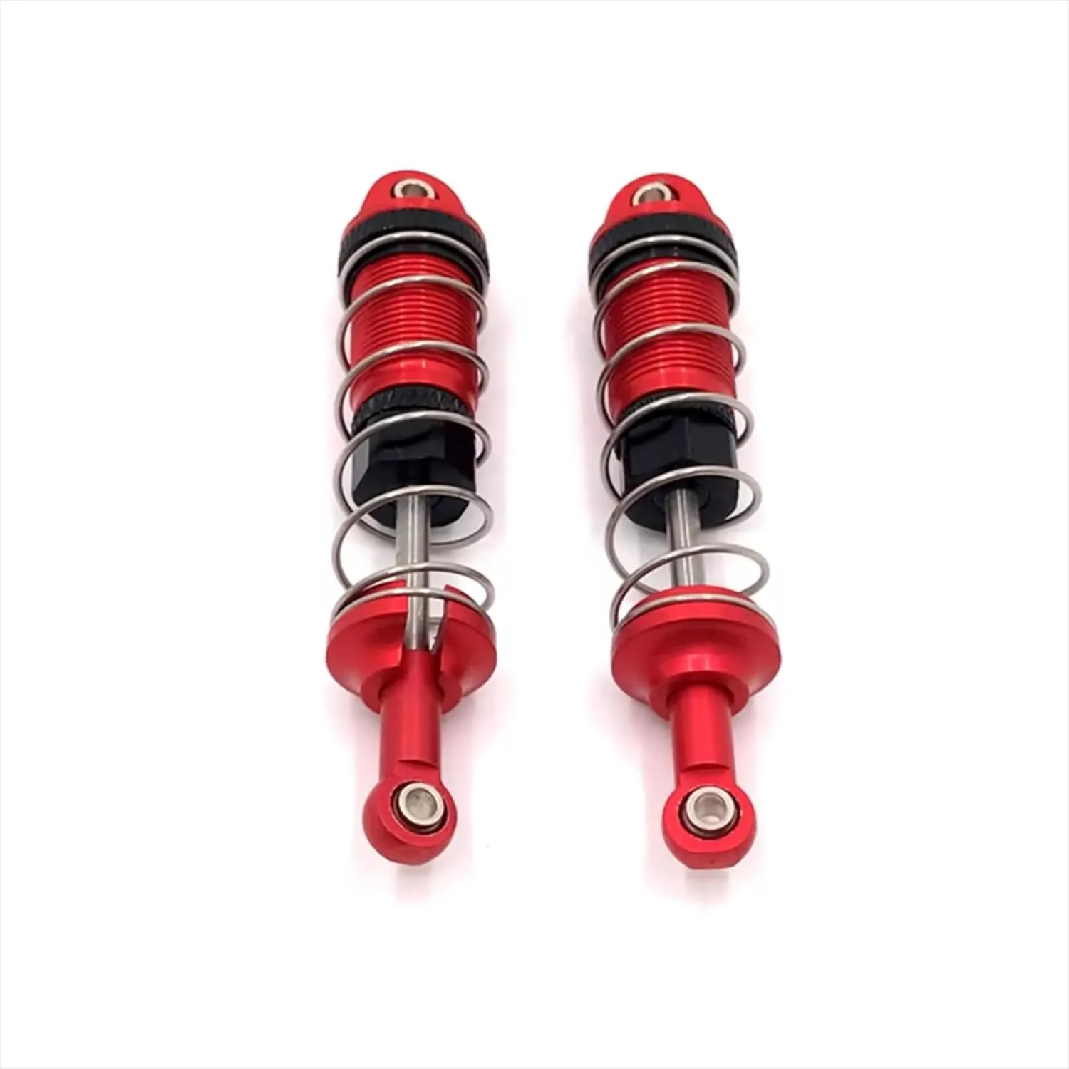 Rc Shock Absorber For SCY 4WD 1/16 Metal Upgrade Front And Rear Hydraulic External For Spring Shock Absorber For Fit RC Car Spare Parts Accessories Replacement Use(Red)