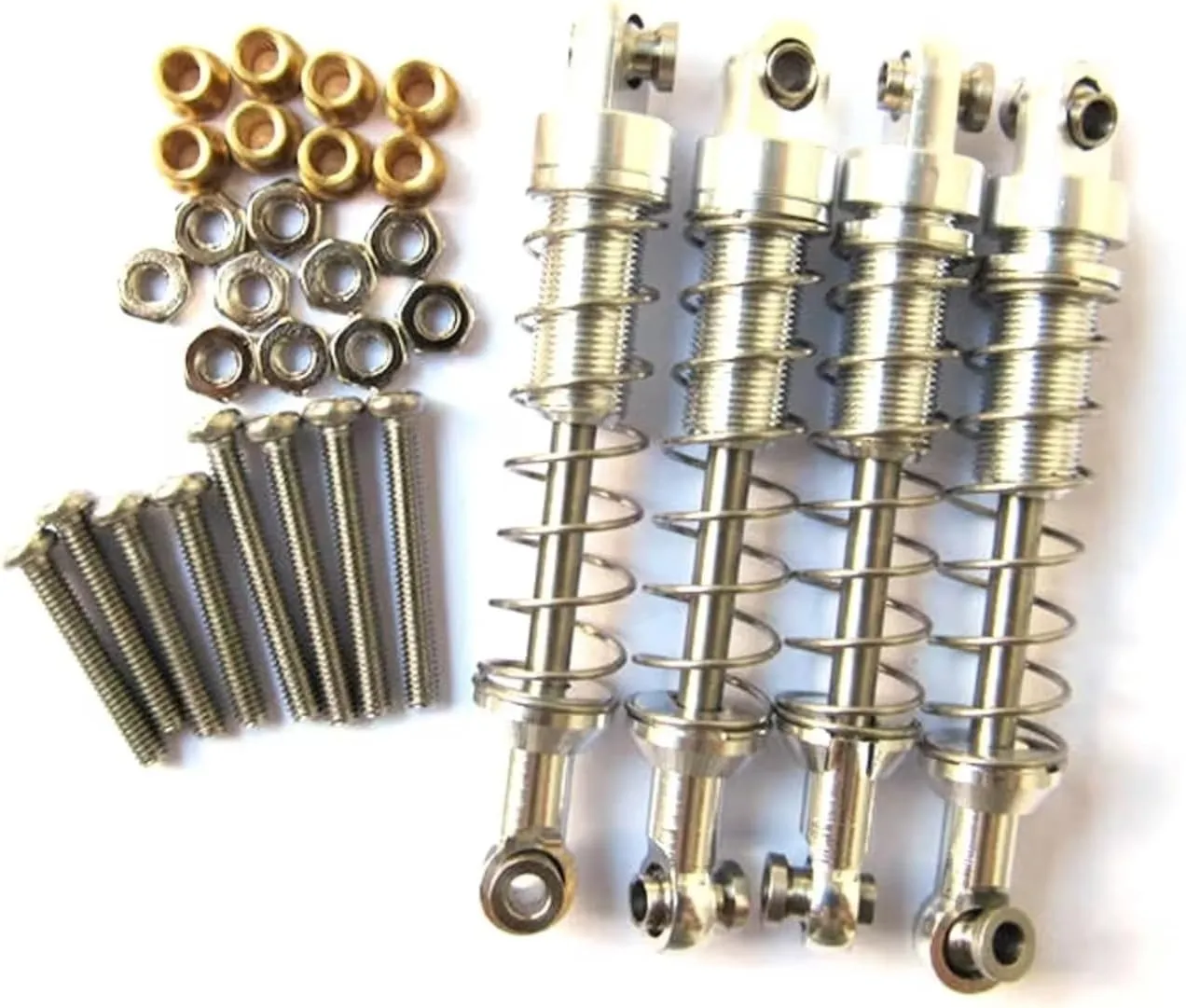 Rc Shock Absorber For WPL C14 C24 For MN D90 D91 D99S 4Pcs Shock Absorber Damper For Silver RC Car Tracked Vehicle Parts And Accessories Upgrade Replacement Use