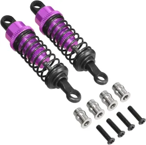Rc Shock Absorber For WPL C14 C24 For MN D90 D91 MN99 99s 2pcs 64mm Oil Filled Type Metal Shock Absorber RC Car Adjustable Upgrade Parts Replacement And Use(Purple)
