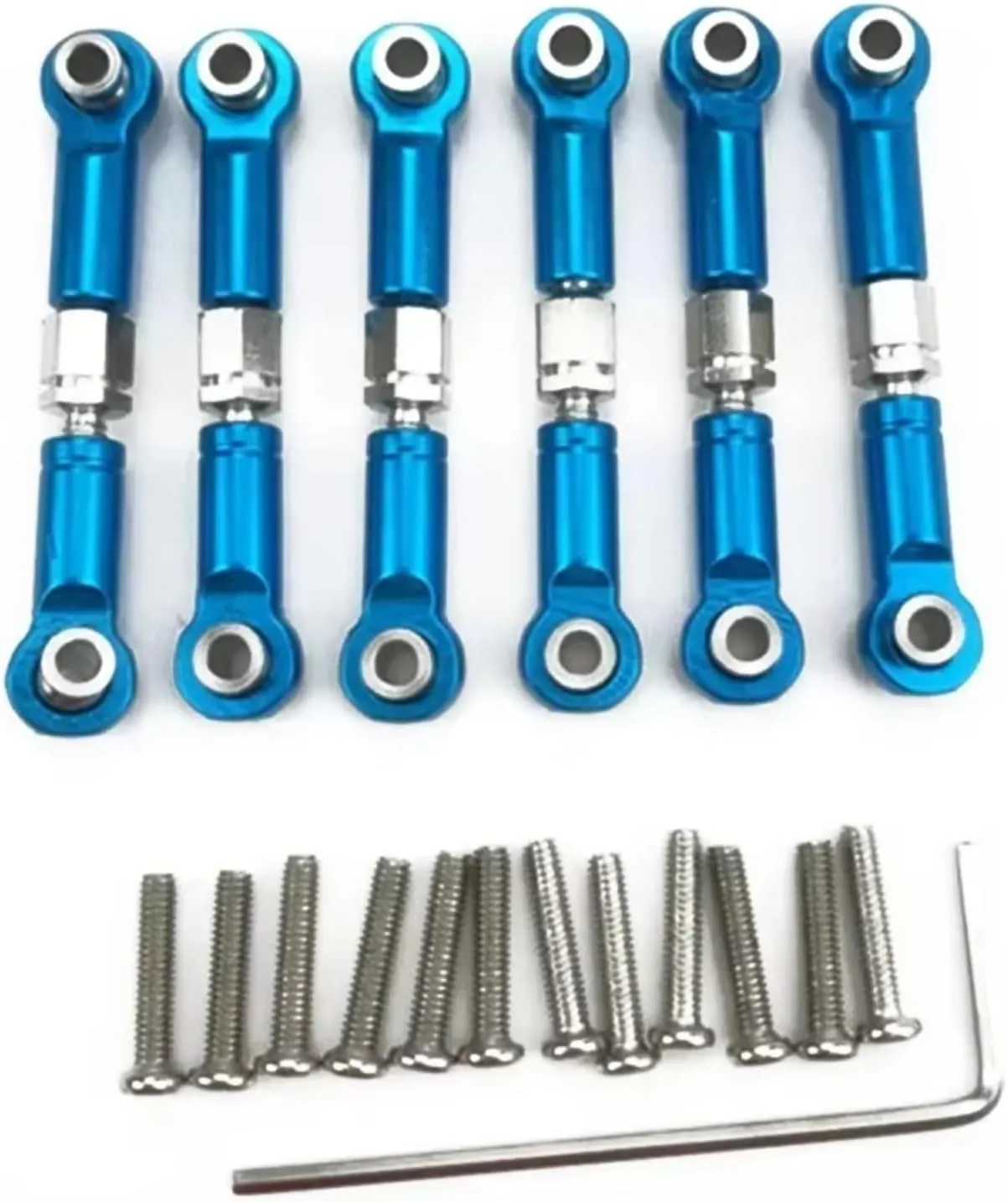 Rc Special Connecting Rod for Wltoys A949 A959 A969 A979 K929 6Pcs A959-03 Adjustable Metal Linkages Pull Rod Servo Link Rc Car Parts and Accessories Upgrade Replace
