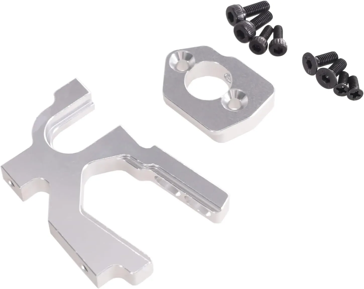 RC Upgrade Accessories for LC Racing for Wltoys 1/14 144001 144002 144010 1/12 124016 124017 124018 124019 RC Car Metal Upgrade Accessories Adjustable Motor Fixed Seat(Silver)