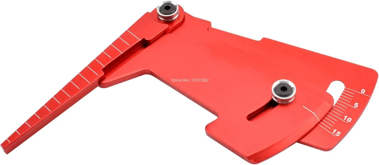 RC Upgrade Accessory Compatible with Tamiya for HSP for HPI 1/8 1/10 RC Car Adjustable Ruler Adjusting RC Car Wheel Rim Camber 15 Degrees for Hobby Tools CNC(Red)