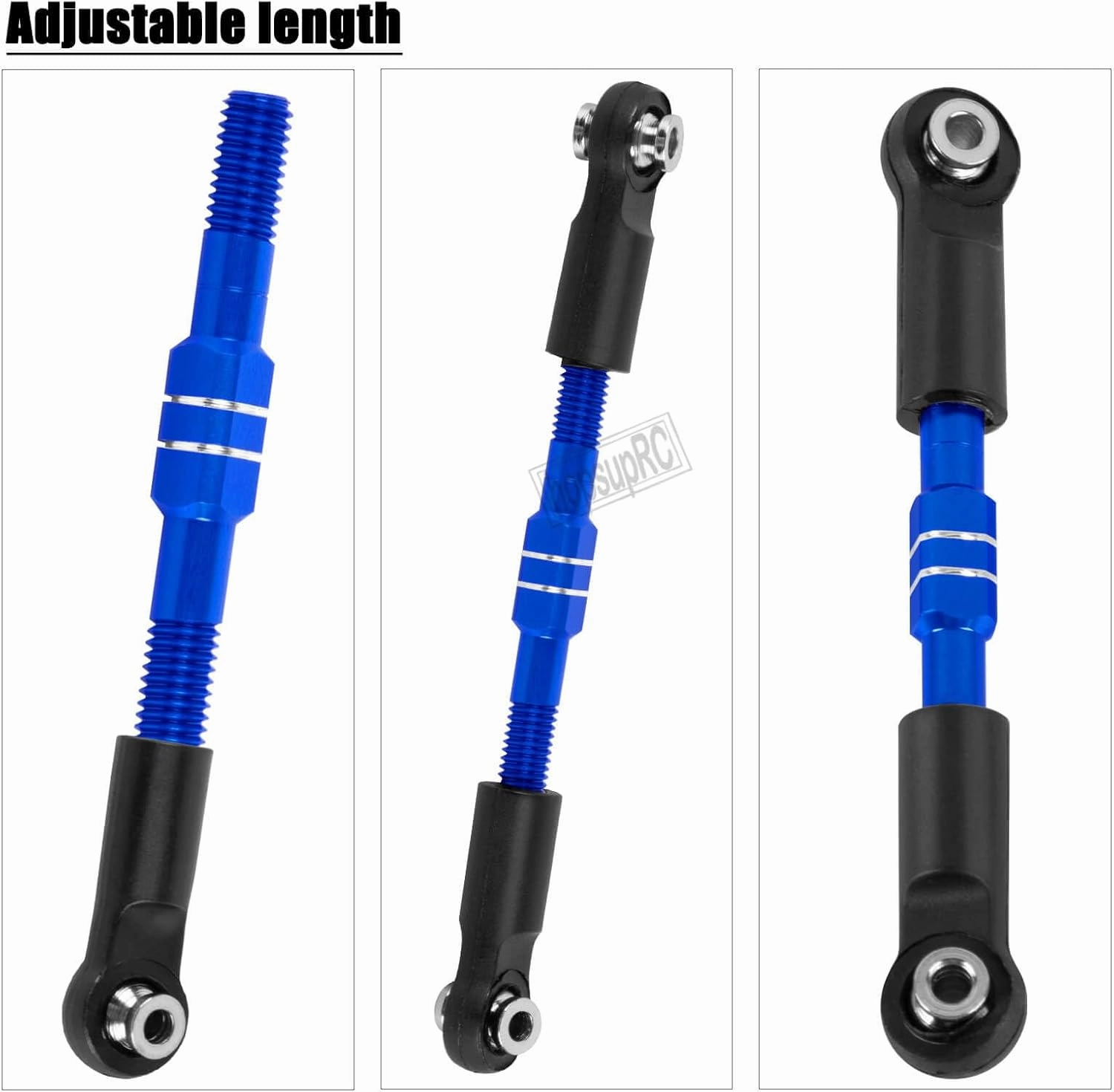 RC Adjustable Turnbuckles Camber Links Steering Links Upgrades Part for 1/8 Typhon 4WD 3S MEGA 550 BLX,1/10 Big Rock 4X4 V3 3S BLX RC Car,Tie Rod Set Link Linkage Rod Adjustable,Navy Blue(6PCS)