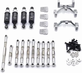 RC Car Accessories Compatible with WPL Model C14 C24 C34 B14 B24 for Henglong 1/16 RC Crawler Car Metal Upgrade and Modification Accessories 6 Sets(White)