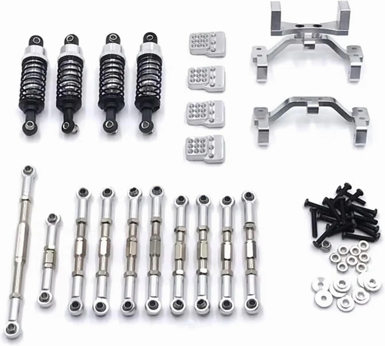 RC Car Accessories Compatible with WPL Model C14 C24 C34 B14 B24 for Henglong 1/16 RC Crawler Car Metal Upgrade and Modification Accessories 6 Sets(White)