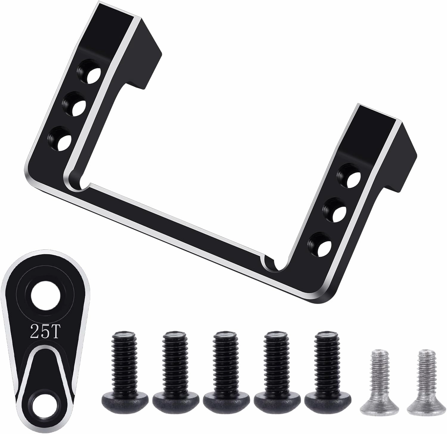 RC Car Aluminium Servo Mount Servo Fixed Bracket Stand with Metal Servo Horn Arm for Losi 1/16 Mini-B 2WD Buggy RC Car Upgrade Parts