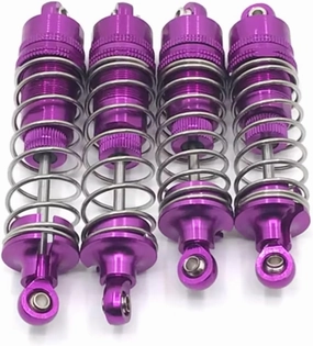 RC Car DIY Parts for WLtoys 104001 104002 1/10 Metal Adjustable Front and Rear Hydraulic Shock Absorber Remote Control Crawler Vehicle Upgrade Parts Accessories(Purple)