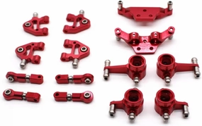 RC Car DIY Parts for WLtoys 284131 K969 K979 K989 K999 P929 P939 1/28 Metal Upgrade for Swing Arm Steering Cup Shock Mount RC Car Parts(Red)