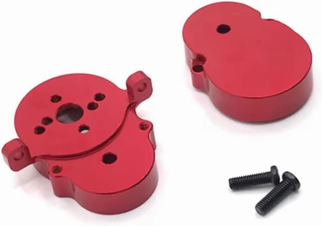 RC Car DIY Parts for WPL D12 1/10 Metal Modified Gearbox Housing Remote Control Crawler Vehicle Upgrade Parts Accessories(Red)